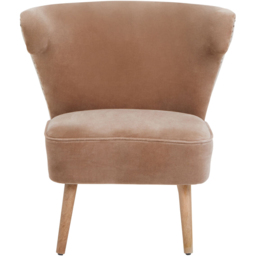 Premier Housewares Cefena Mink Velvet and Natural Linen Chair - thumbnail 3