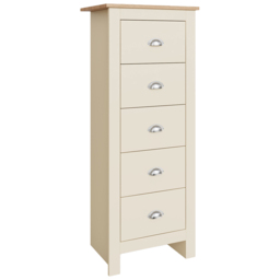GFW Lancaster Cream 5 Drawer Tall Boy Chest of Drawers - thumbnail 2