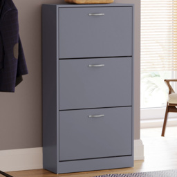 VIDA DESIGNS Grey 3-Drawer Shoe Cabinet Rack
