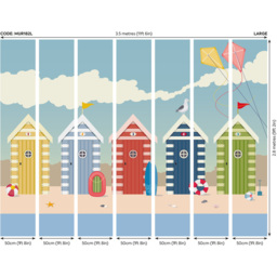 Origin Murals Beach Huts Wall Mural - thumbnail 4