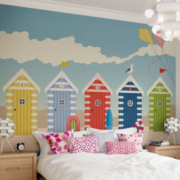 Origin Murals Beach Huts Wall Mural - thumbnail 1