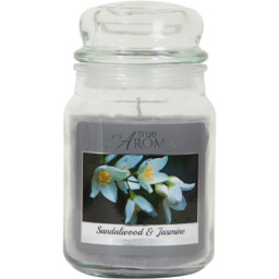 True Aroma Sandalwood and Jasmine Large Mason Jar Scented Candle