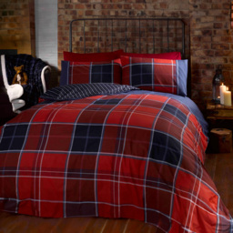 Rapport Home Argyle King Size Red Duvet Set