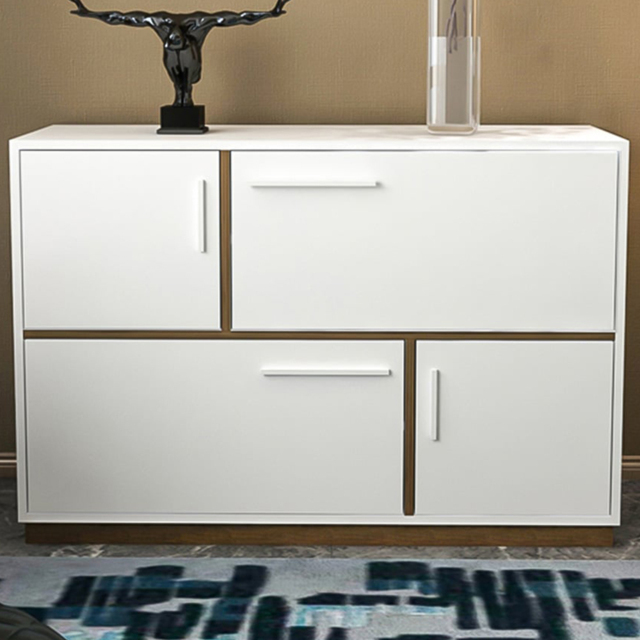 Decorotika Mares 4 Door White and Walnut Sideboard - image 1