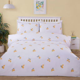 Divante Positano White and Yellow Double Waffle Reversible Duvet Set