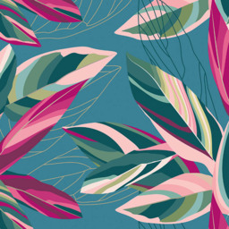 Origin Murals Botanical Calathea Leaves Blue Wall Mural - thumbnail 2