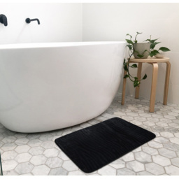 Savannah Black Polyester Bath Mat 75 x 45cm - thumbnail 2