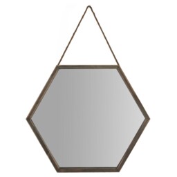 Natural Hexagonal Framed Mirror 44 x 38cm - thumbnail 1