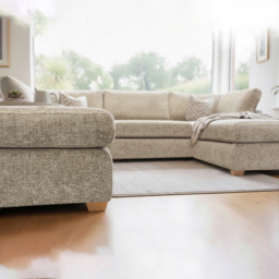 Carina Enzo 5 Seater Stone U-Shape Sofa - thumbnail 3