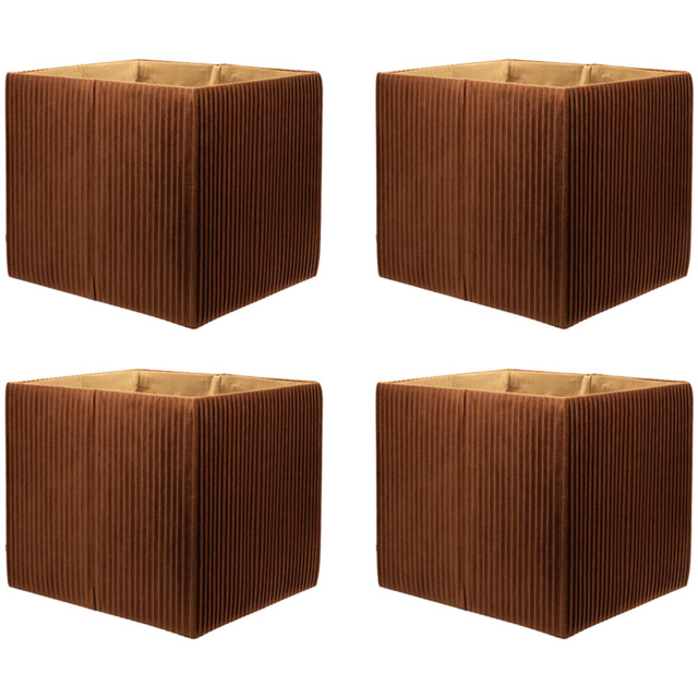 Homebase Pleated Rust Cube Storage Insert 4 Pack - image 1