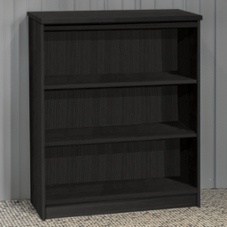 R White Cabinets 3 Shelf Mid Height Black Havana Bookcase - thumbnail 1