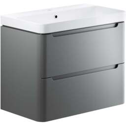 Bathstore Amalfi 2 Door Grey Wall Hung Basin Unit 800mm
