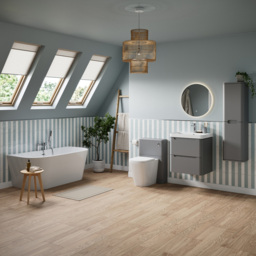 Bathstore Amalfi 2 Door Grey Wall Hung Basin Unit 800mm - thumbnail 2