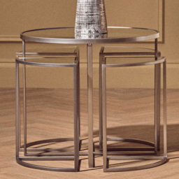 Premier Housewares Farran 5 Piece Silver Iron Table - thumbnail 1