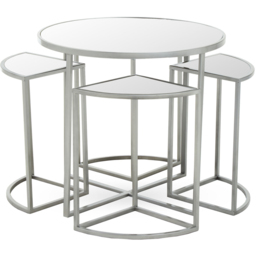 Premier Housewares Farran 5 Piece Silver Iron Table - thumbnail 2