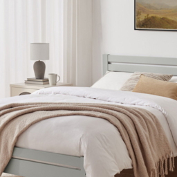 Furniturebox Cadhla King Size Light Grey Solid Pine Bed Frame - thumbnail 2