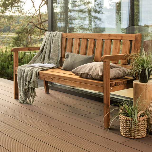 AMATA Ungurs 3 Seater Brown Straight Bench - image 1