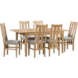 Julian Bowen Cotswold Oak 6 Seater Dining Set - thumbnail 2