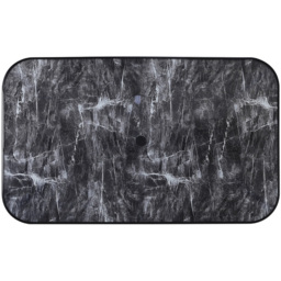 Living and Home Tempered Glass Black Rectangular Marble Effect Coffee Table - thumbnail 4