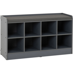 Seconique Portland Grey and Steel Fabric Shoe Bench - thumbnail 2