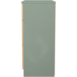 Crowndale Java Slatt Effect and Reed Green 3 Drawer Deep Chest of Drawers - thumbnail 3