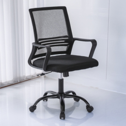 Black Adjustable Swivel Mesh Back Office Chair