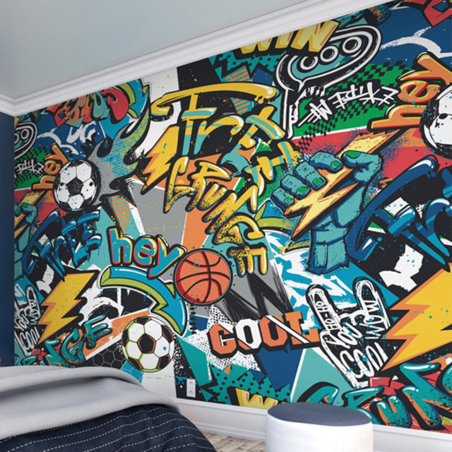 Origin Murals Sports Graffiti Blue Wall Mural - image 1