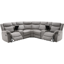 Sherford 5 Seater Grey Fabric Corner Sofa - thumbnail 2