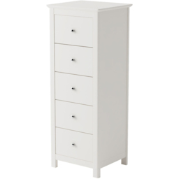 Core Products Nairn 5 Drawer White Narrow Chest of Drawers - thumbnail 2
