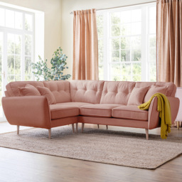 Opry Faro 4 Seater Button Back Coral Right Hand Corner Sofa