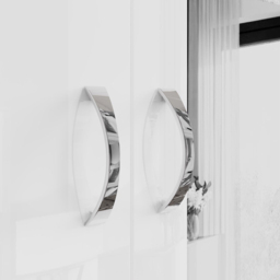 FWStyle White Gloss 3 Door Mirrored Wardrobe - thumbnail 4