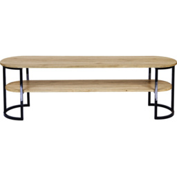 Marseille Black and Light Oak Single Shelf TV Unit - thumbnail 4