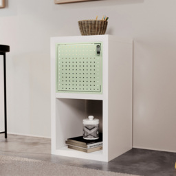 Homebase 33.4cm 2 Pack Green Cube Storage Door with Metal Pegboard - thumbnail 2