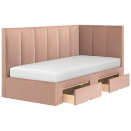 Flair Harley Pink Velvet Bed Frame with Storage - thumbnail 3