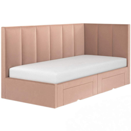 Flair Harley Pink Velvet Bed Frame with Storage - thumbnail 2