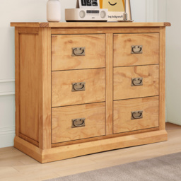 Cabinet Bits Lucca 6 Drawer Antique Chest of Drawers with Brass Drop Handle