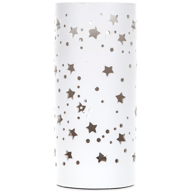 Cut Out Stars White Cylinder Pad Table Lamp