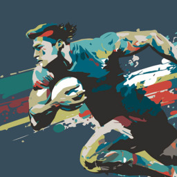 Origin Murals American Footballers Paint Splash Blue Wall Mural - thumbnail 2
