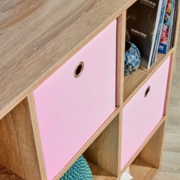 Home Source Pink Fabric Cube Storage Box 4 Pack - thumbnail 3