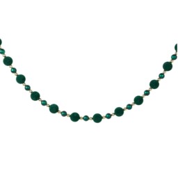 Sleigh Bells Ring Emerald Flocked Beaded Christmas Garland 173cm - thumbnail 2