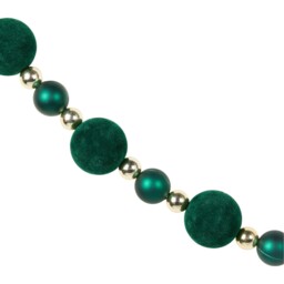 Sleigh Bells Ring Emerald Flocked Beaded Christmas Garland 173cm - thumbnail 3