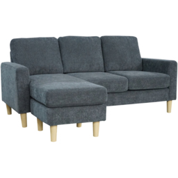 Aspire Charcoal Reversible Chaise Pad Compact Sofa - thumbnail 3