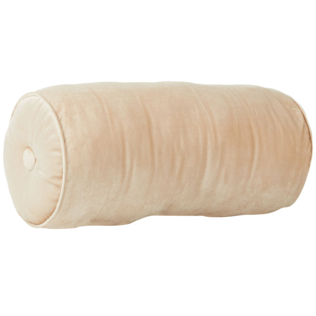 My Home Natural Velvet Bolster Cushion 20 x 46cm - image 1