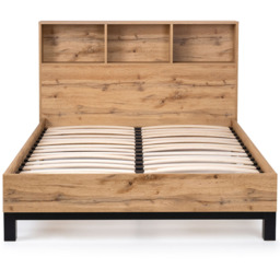 Julian Bowen Bali Double Modern Oak Effect Bed with Bookcase Headboard - thumbnail 4