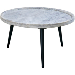 Brooklyn Opal White Marble Top Round Coffee Table - thumbnail 2