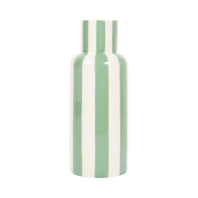 Green Stripe Ceramic Vase - image 1