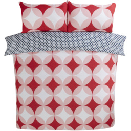 Rapport Home Geo King Size Red Duvet Set - thumbnail 3