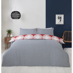 Rapport Home Geo King Size Red Duvet Set - thumbnail 2