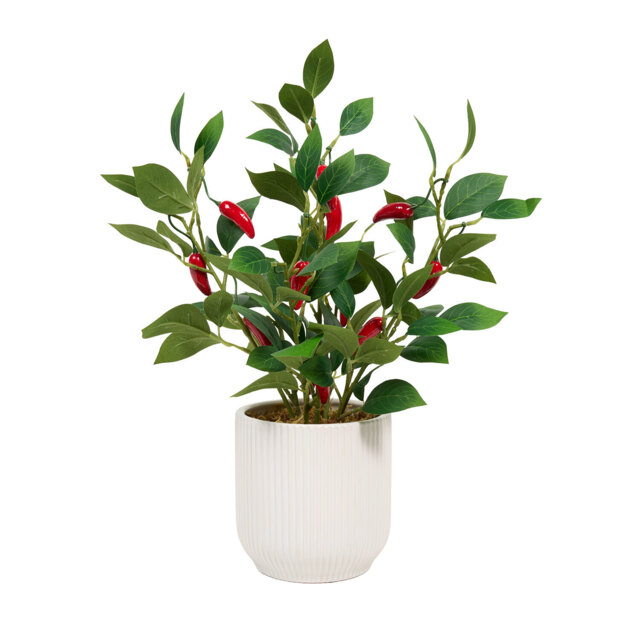 Potted Faux Chilli Plant - image 1