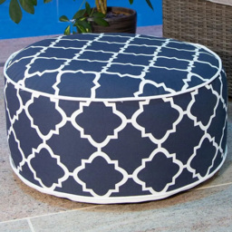 Charles Bentley Outdoor Inflatable Foot Stool Navy Blue